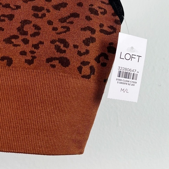 NWT Loft Daydream Seamless Leopard Print Bralette Brown/Black - Picture 5 of 6